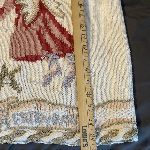 Stitches In Time Angels Peace Love Hope Button Cardigan Winter Knit Sweater  3X - Picture 13 of 16